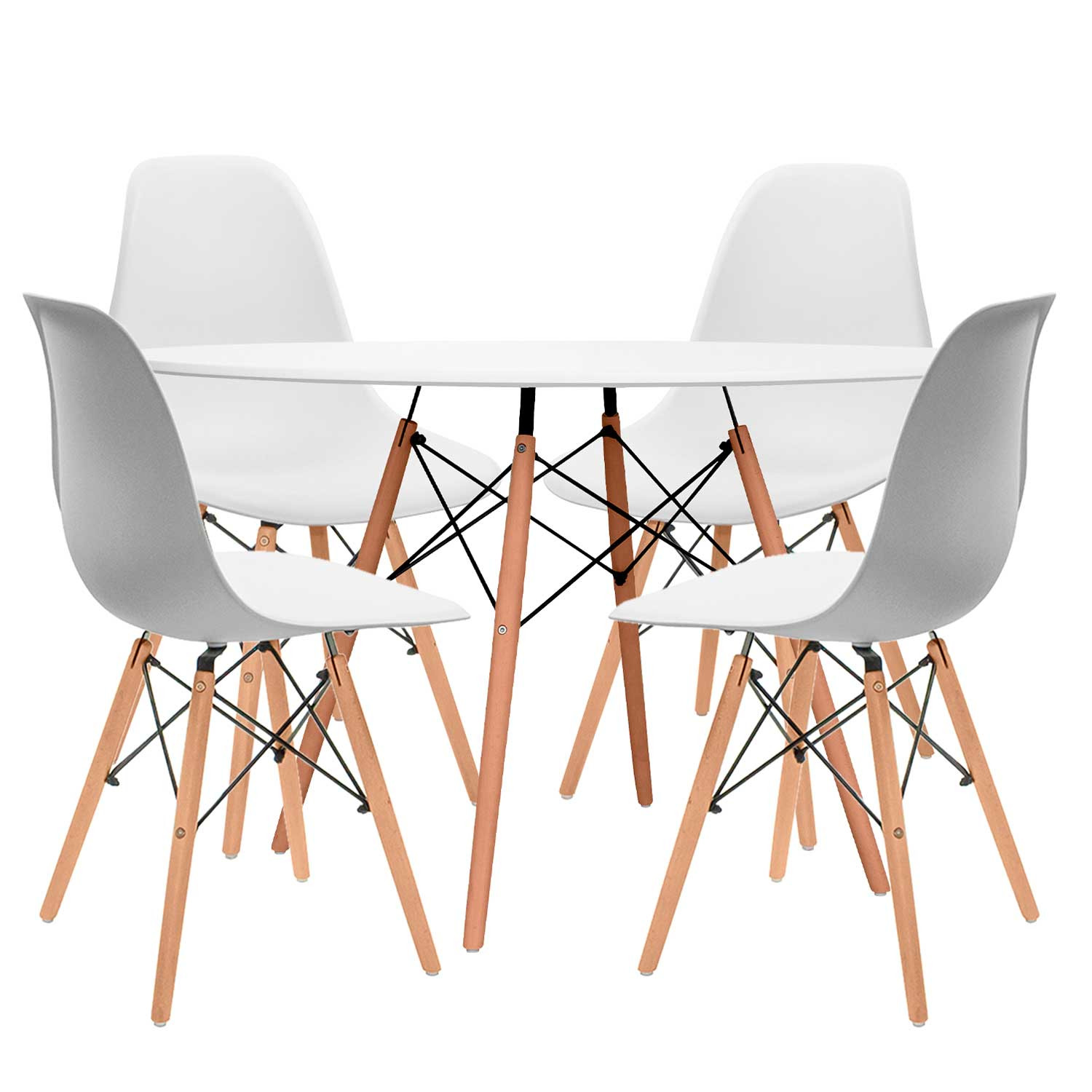 Conjunto de jantar Mesa redonda e 4 cadeiras Estilo nórdico Astrid Thinia Home Conjunto de mesa e cadeira de jantar 1